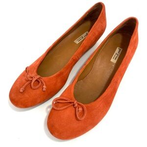 Paul Green Orange Suede Wedge Ballet Flats